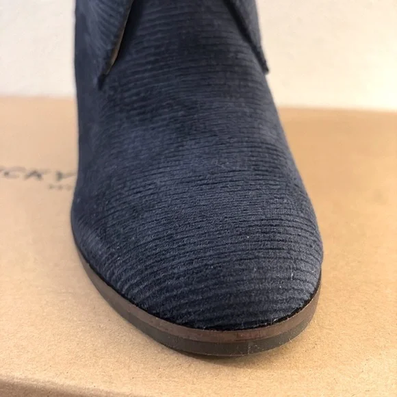 NIB [Lucky Brand] Shiijo Padded Insole Wedge Booties, Indigo Corduroy W 6 or 10 - Picture 9 of 12